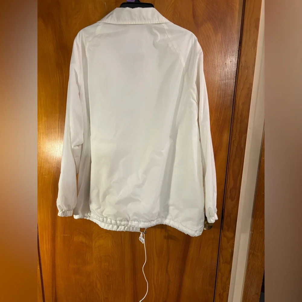 White Utility Jacket with Classic Collar and Relaxed Fit - Picture 2 of 4